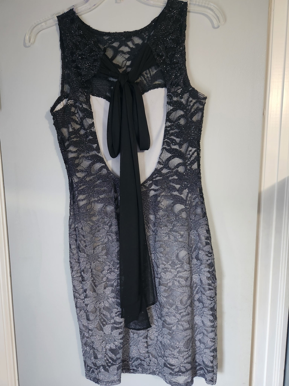 Jump Metallic Black Lace Evening Top